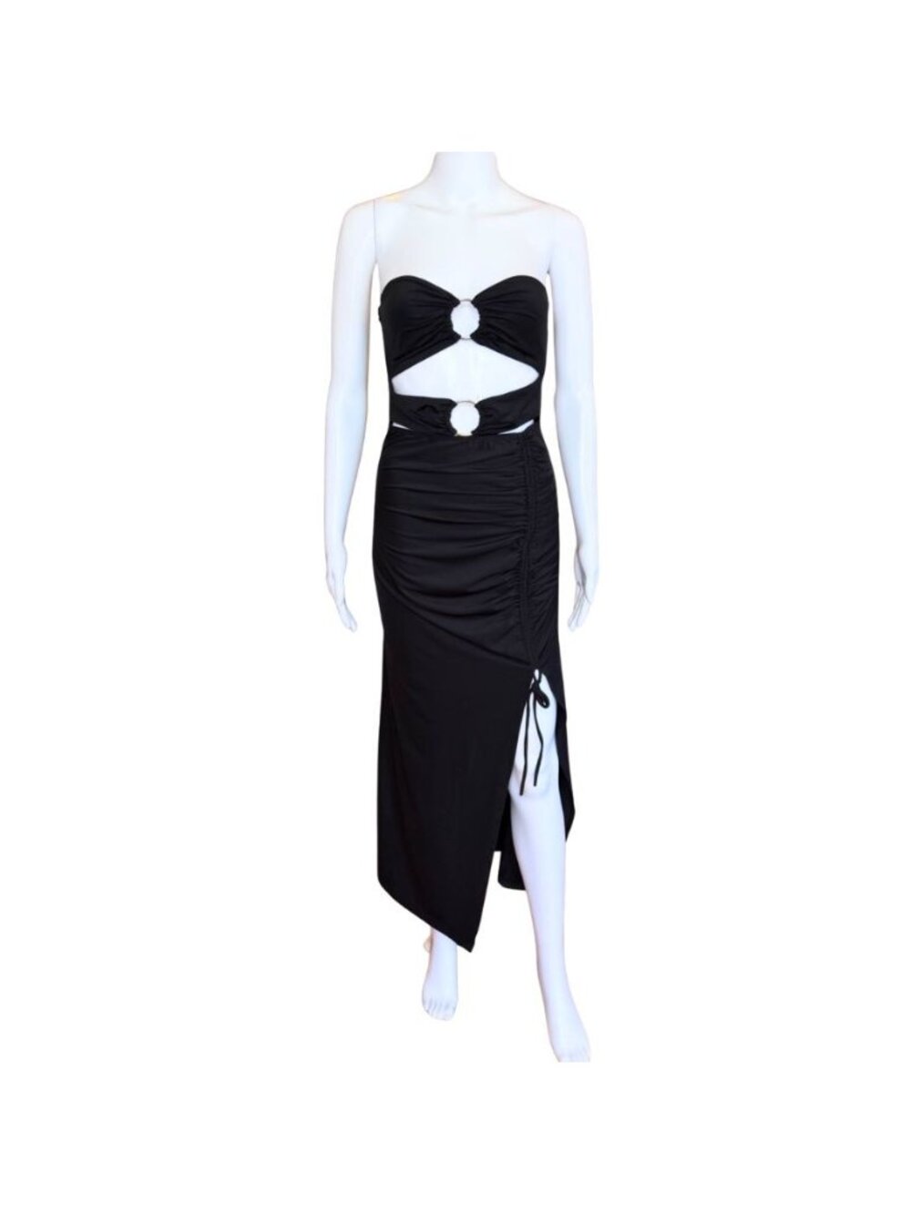 Kikiriki O-Ring Strapless Cutout Dress Black Size Small NWT - Picture 3 of 5